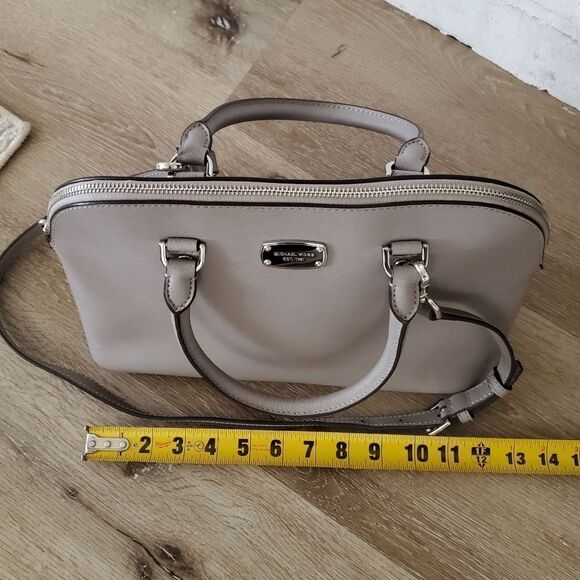 Michael Kors Gray Saffiano Leather Crossbody Satchel - Picture 3 of 17